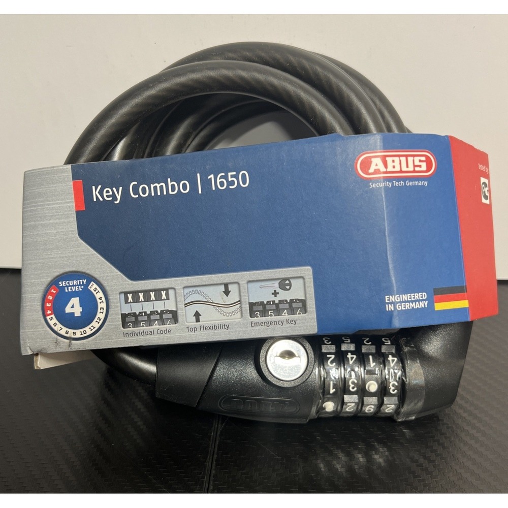 Abus 1650 Key Combo Bicycle Lock 185cm Cable